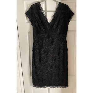 S.L. Fashions V Neck Lace Dress Size 14